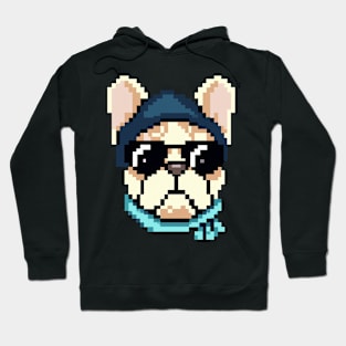 French Bulldog Pixel Art Dog Lover Frenchie Retro Hoodie